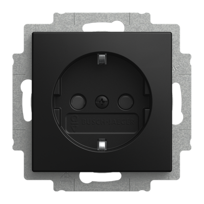 SCHUKO® Steckdosen-Einsatz Safety+ schwarz matt - Busch-balance® SI Safety+ 