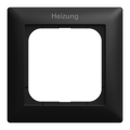 Abdeckrahmen mit Aufdruck Heizung 1-fach schwarz matt - Busch-balance® SI