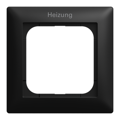 Abdeckrahmen mit Aufdruck Heizung 1-fach schwarz matt - Busch-balance® SI