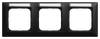 Abdeckrahmen mit Sichtfenster, waagerecht mit Beschriftungsfeld 3-fach schwarz