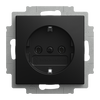 SCHUKO® Steckdosen-Einsatz mit Steckanschluss schwarz matt - Busch-balance® SI