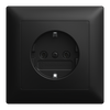 SCHUKO® Steckdose schwarz matt - Busch-balance® SI Vollplatte 
