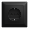 SCHUKO® Steckdose ohne Spreize schwarz matt - Busch-balance® SI Vollplatte