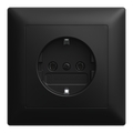 SCHUKO® Steckdose ohne Spreize schwarz matt - Busch-balance® SI Vollplatte