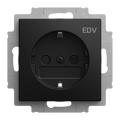 SCHUKO® Steckdosen-Einsatz mit Aufdruck EDV Safety+ schwarz matt -
