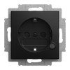 SCHUKO® Steckdosen-Einsatz Safety+ mit LED Kontrolllicht /grün schwarz matt -