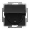 SCHUKO® Steckdosen-Einsatz IP44 Safety+ mit Klappdeckel schwarz matt -