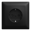 SCHUKO® Steckdose Safety+ schwarz matt - Busch-balance® SI  Vollplatte