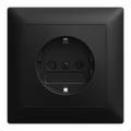 SCHUKO® Steckdose Safety+ schwarz matt - Busch-balance® SI Vollplatte