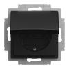 SCHUKO® Steckdose Safety+ mit Klappdeckel schwarz matt - Busch-balance® SI