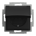 SCHUKO® Steckdose Safety+ mit Klappdeckel schwarz matt - Busch-balance® SI