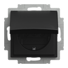 SCHUKO® Steckdosen-Einsatz mit Klappdeckel schwarz matt - Busch-balance® SI