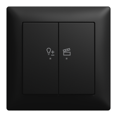 LED-Dimmer-Einsatz flex, 1-fach Komplettset mit 2-fach Bedienelement, Wireless