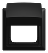 Abdeckrahmen mit Klappdeckel 1-fach schwarz matt - Busch-balance® SI   