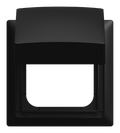 Abdeckrahmen mit Klappdeckel 1-fach schwarz matt - Busch-balance® SI