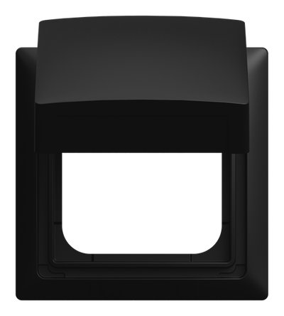Abdeckrahmen mit Klappdeckel 1-fach schwarz matt - Busch-balance® SI   