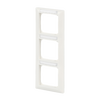Abdeckrahmen mit Sichtfenster, senkrecht mit Beschriftungsfeld 3-fach alpinweiß