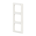 Abdeckrahmen mit Sichtfenster, senkrecht mit Beschriftungsfeld 3-fach alpinweiß