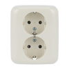 SCHUKO® Doppelsteckdose Komplettabdeckung Safety+ weiß - Busch-Duro 2000® SI