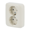 SCHUKO® Doppelsteckdose Komplettabdeckung Safety+ weiß - Busch-Duro 2000® SI