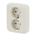 SCHUKO® Doppelsteckdose Komplettabdeckung Safety+ weiß - Busch-Duro 2000® SI
