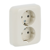 SCHUKO® Doppelsteckdose Komplettabdeckung Safety+ weiß - Busch-Duro 2000® SI