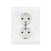 SCHUKO® Doppelsteckdose Komplettabdeckung Safety+ alpinweiß - Busch-balance® SI