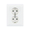 SCHUKO® Doppelsteckdose Komplettabdeckung Safety+ ohne Spreize alpinweiß -