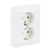 SCHUKO® Doppelsteckdose Komplettabdeckung Safety+ ohne Spreize alpinweiß -