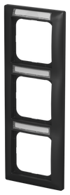Abdeckrahmen mit Sichtfenster, senkrecht mit Beschriftungsfeld 3-fach schwarz