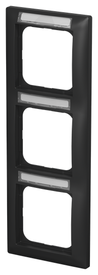 Abdeckrahmen mit Sichtfenster, senkrecht mit Beschriftungsfeld 3-fach schwarz – Bild 3 von 3