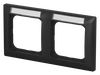 Abdeckrahmen mit Sichtfenster, waagerecht mit Beschriftungsfeld 2-fach schwarz