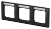 Abdeckrahmen mit Sichtfenster, waagerecht mit Beschriftungsfeld 3-fach schwarz