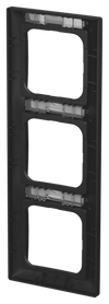 Abdeckrahmen mit Sichtfenster, senkrecht mit Beschriftungsfeld 3-fach schwarz