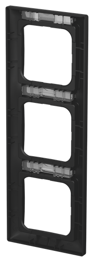 Abdeckrahmen mit Sichtfenster, senkrecht mit Beschriftungsfeld 3-fach schwarz – Bild 2 von 3