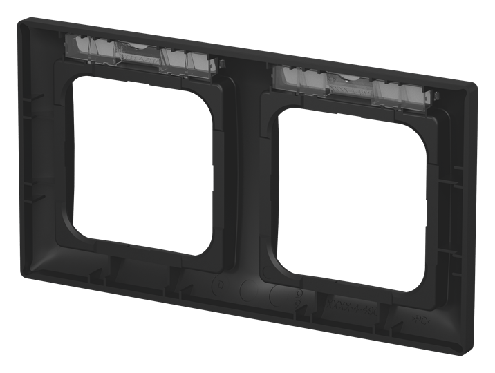 Abdeckrahmen mit Sichtfenster, waagerecht mit Beschriftungsfeld 2-fach schwarz – Bild 2 von 3