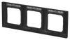 Abdeckrahmen mit Sichtfenster, waagerecht mit Beschriftungsfeld 3-fach schwarz