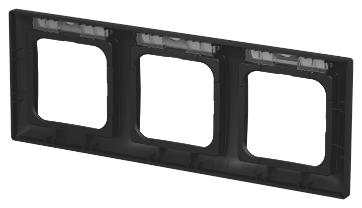 Abdeckrahmen mit Sichtfenster, waagerecht mit Beschriftungsfeld 3-fach schwarz – Bild 2 von 3