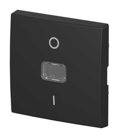 Wippe mit Aufdruck Symbol "0 und 1" mit neutraler Kalotte für Taster, 1-fach