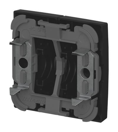 Wippe mit Aufdruck Symbol "Pfeile" für Jalousie, 2-fach schwarz matt -