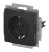 SCHUKO® Steckdosen-Einsatz mit Steckanschluss schwarz matt - Busch-balance® SI