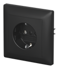 SCHUKO® Steckdose schwarz matt - Busch-balance® SI Vollplatte