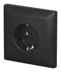 SCHUKO® Steckdose ohne Spreize schwarz matt - Busch-balance® SI Vollplatte