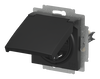 SCHUKO® Steckdosen-Einsatz IP44 Safety+ mit Klappdeckel schwarz matt -