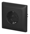 SCHUKO® Steckdose Safety+ schwarz matt - Busch-balance® SI  Vollplatte