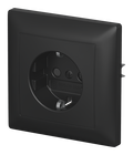 SCHUKO® Steckdose Safety+ schwarz matt - Busch-balance® SI Vollplatte