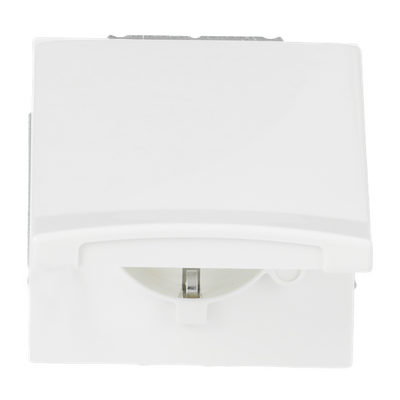 SCHUKO® Steckdosen-Einsatz mit Klappdeckel alpinweiß - Allwetter 44® (IP44)
