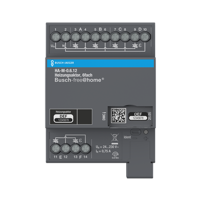 Heizungsaktor, 6-fach, 230 V, REG, BJE für Busch-free@home®   