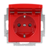 SCHUKO® Steckdosen-Einsatz Safety+ mit Klappdeckel rot - Busch-balance® SI