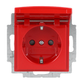 SCHUKO® Steckdosen-Einsatz Safety+ mit Klappdeckel rot - Busch-balance® SI